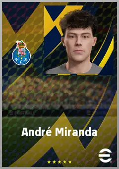 André Miranda eFootball 2026 player card, 63 OVR RWF