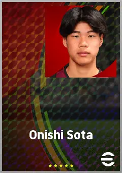 Onishi Sota eFootball 2026 player card, 59 OVR RWF