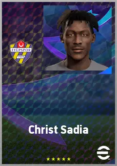 Christ Sadia eFootball 2026 player card, 61 OVR CMF