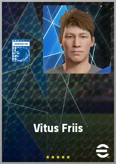 Vitus Friis eFootball 2026 player card, 62 OVR DMF