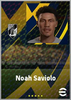 Noah Saviolo eFootball 2026 player card, 62 OVR LWF
