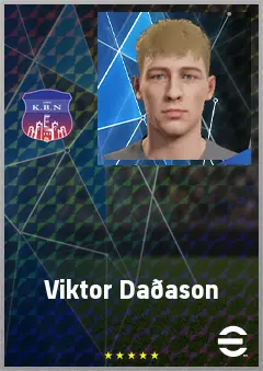 Viktor Daðason eFootball 2026 player card, 67 OVR CF