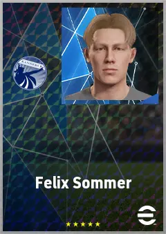 Felix Sommer eFootball 2026 player card, 61 OVR CB