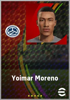 Yoimar Moreno eFootball 2026 player card, 65 OVR RWF