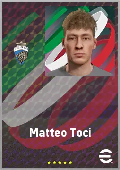 Matteo Toci eFootball 2026 player card, 62 OVR CMF