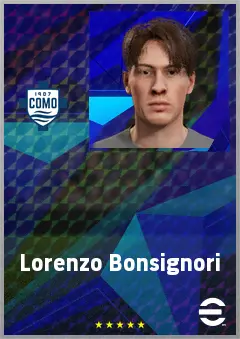 Lorenzo Bonsignori eFootball 2026 player card, 64 OVR LMF