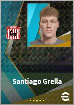 Santiago Grella eFootball 2026 player card, 68 OVR LMF