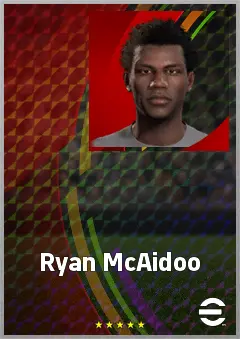 Ryan McAidoo eFootball 2026 player card, 65 OVR RWF
