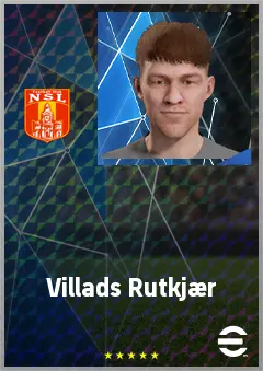 Villads Rutkjær eFootball 2026 player card, 62 OVR CB