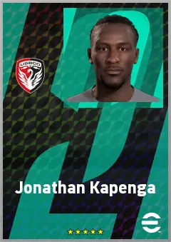 Jonathan Kapenga eFootball 2026 player card, 62 OVR CB
