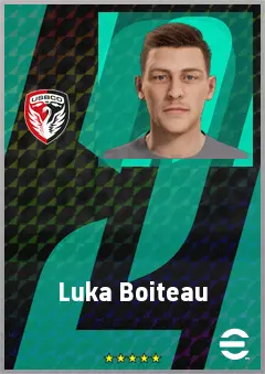 Luka Boiteau eFootball 2026 player card, 63 OVR CMF