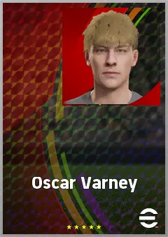 Oscar Varney eFootball 2026 player card, 61 OVR GK