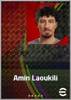 Amin Laoukili eFootball 2026 player card, 61 OVR AMF