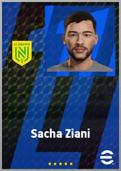 Sacha Ziani eFootball 2026 player card, 62 OVR CMF