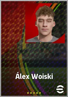Álex Woiski eFootball 2026 player card, 65 OVR CF