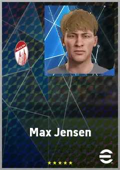 Max Jensen eFootball 2026 player card, 61 OVR DMF