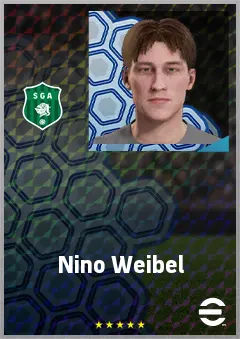 Nino Weibel eFootball 2026 player card, 60 OVR AMF