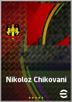 Nikoloz Chikovani eFootball 2026 player card, 66 OVR LWF