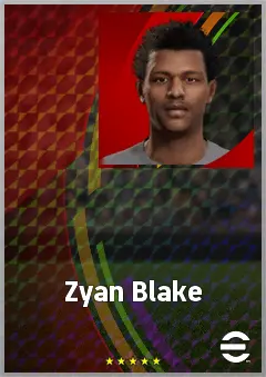 Zyan Blake eFootball 2026 player card, 63 OVR LWF