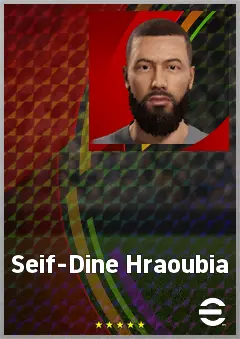 Seif-Dine Hraoubia eFootball 2026 player card, 63 OVR CB