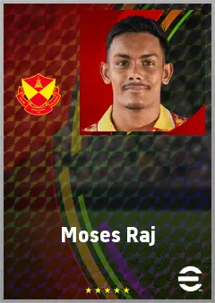 Moses Raj eFootball 2026 player card, 62 OVR CB