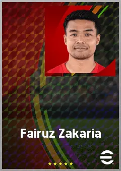 Fairuz Zakaria eFootball 2026 player card, 60 OVR RB