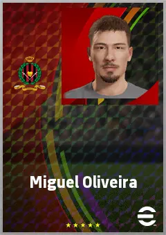 Miguel Oliveira eFootball 2026 player card, 63 OVR RWF