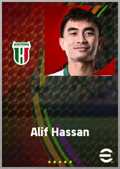 Alif Hassan eFootball 2026 player card, 61 OVR CMF