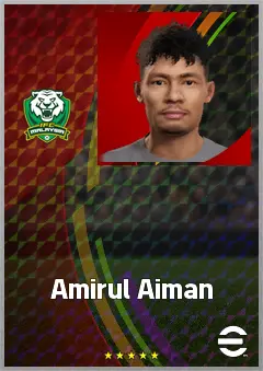 Amirul Aiman eFootball 2026 player card, 60 OVR CMF