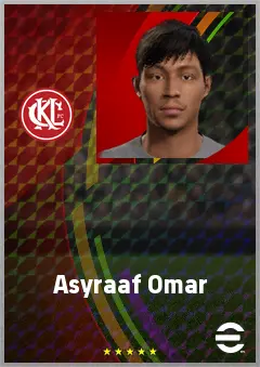 Asyraaf Omar eFootball 2026 player card, 61 OVR GK