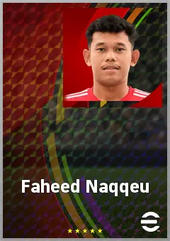 Faheed Naqqeu eFootball 2026 player card, 58 OVR RWF
