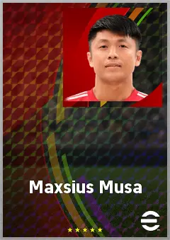 Maxsius Musa eFootball 2026 player card, 57 OVR RWF