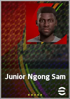 Junior Ngong Sam eFootball 2026 player card, 65 OVR CF