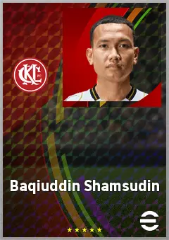 Baqiuddin Shamsudin eFootball 2026 player card, 62 OVR LWF