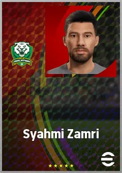 Syahmi Zamri eFootball 2026 player card, 62 OVR SS