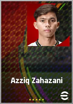 Azziq Zahazani eFootball 2026 player card, 61 OVR RMF
