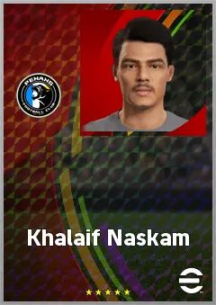 Khalaif Naskam eFootball 2026 player card, 62 OVR RWF