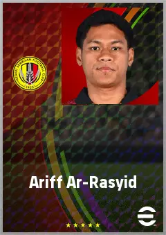 Ariff Ar-Rasyid eFootball 2026 player card, 62 OVR RB