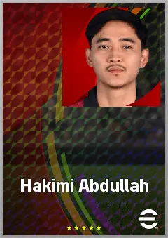 Hakimi Abdullah eFootball 2026 player card, 61 OVR LMF