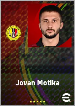 Jovan Motika eFootball 2026 player card, 67 OVR LWF