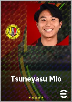 Tsuneyasu Mio eFootball 2026 player card, 62 OVR RWF