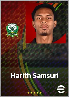 Harith Samsuri eFootball 2026 player card, 64 OVR LB