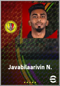 Javabilaarivin N. eFootball 2026 player card, 62 OVR CF