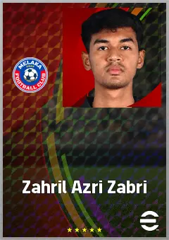 Zahril Azri Zabri eFootball 2026 player card, 63 OVR DMF