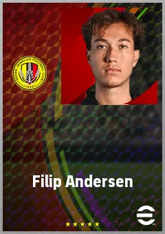 Filip Andersen eFootball 2026 player card, 61 OVR CB