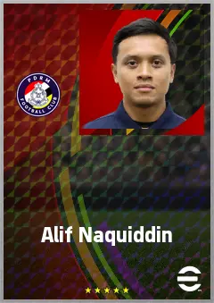 Alif Naquiddin eFootball 2026 player card, 61 OVR LB