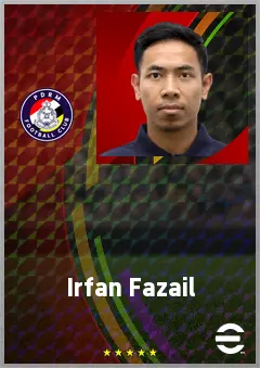 Irfan Fazail eFootball 2026 player card, 61 OVR CMF
