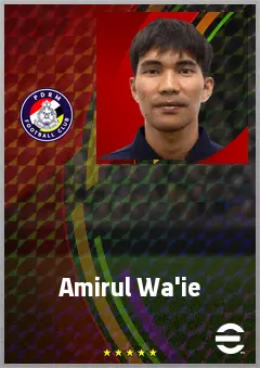 Amirul Wa'ie eFootball 2026 player card, 60 OVR RWF