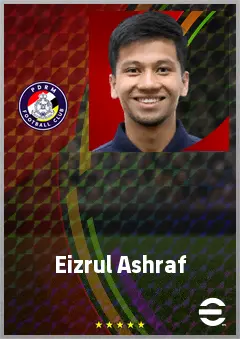 Eizrul Ashraf eFootball 2026 player card, 62 OVR CMF