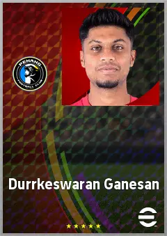 Durrkeswaran Ganesan eFootball 2026 player card, 62 OVR LB